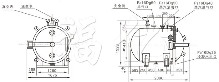 圓形靜態真空干燥機結構示意圖 圓形靜態真空干燥機結構示意圖